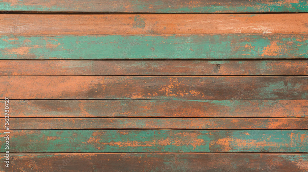 Poster rustic bronze and teal wooden plank texture for creative design projects