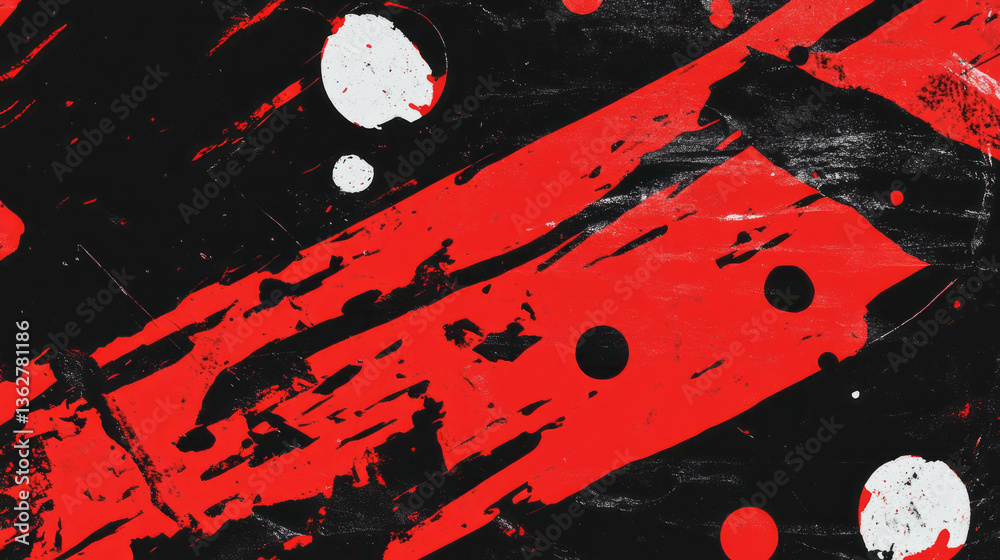 Poster abstract grunge texture with red and black contrast for creative design