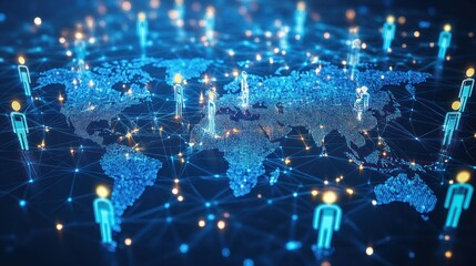 Global Network Connection: A Visual Representation of Worldwide Digital Interconnectivity