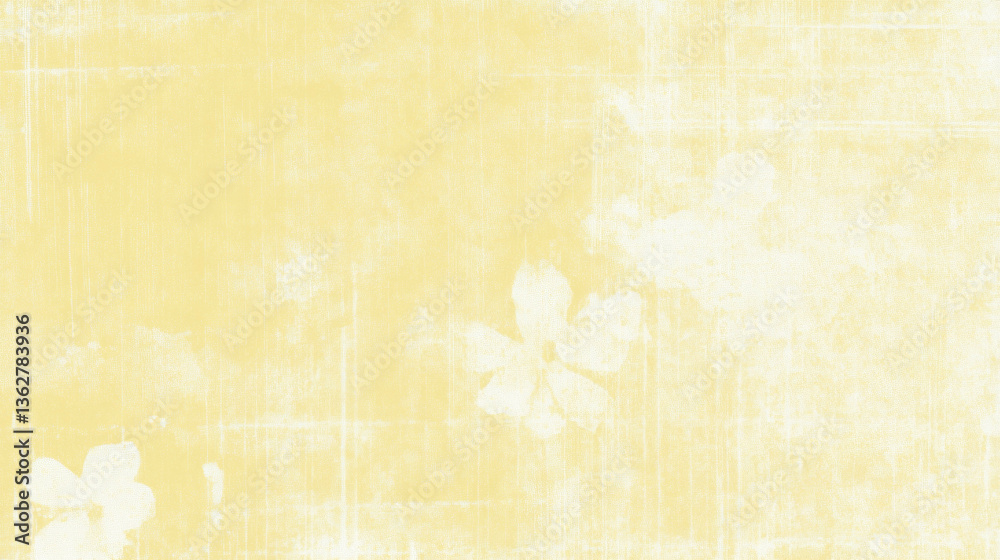Poster abstract grunge texture with mustard yellow contrast and subtle floral patterns