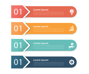 modern design template for infographic with 4 options or steps with icons. Infographic business concept Can be used for info graphics, flow charts, presentations, web sites, banners