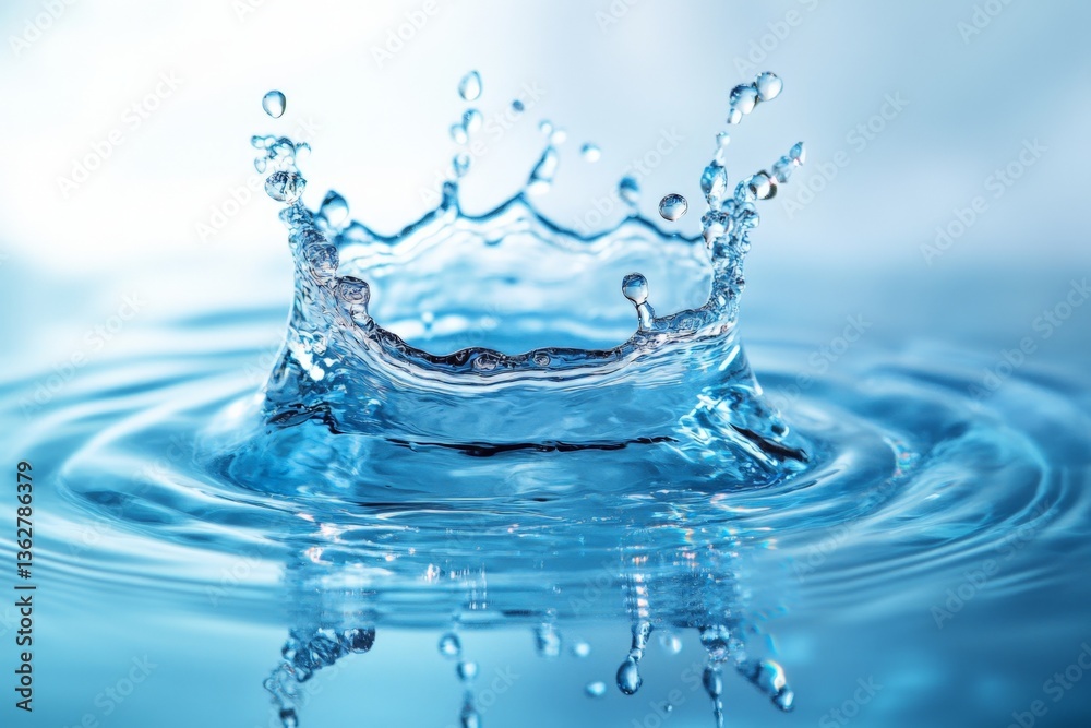 Aufkleber splash of water creates ripples in a serene pool during daylight