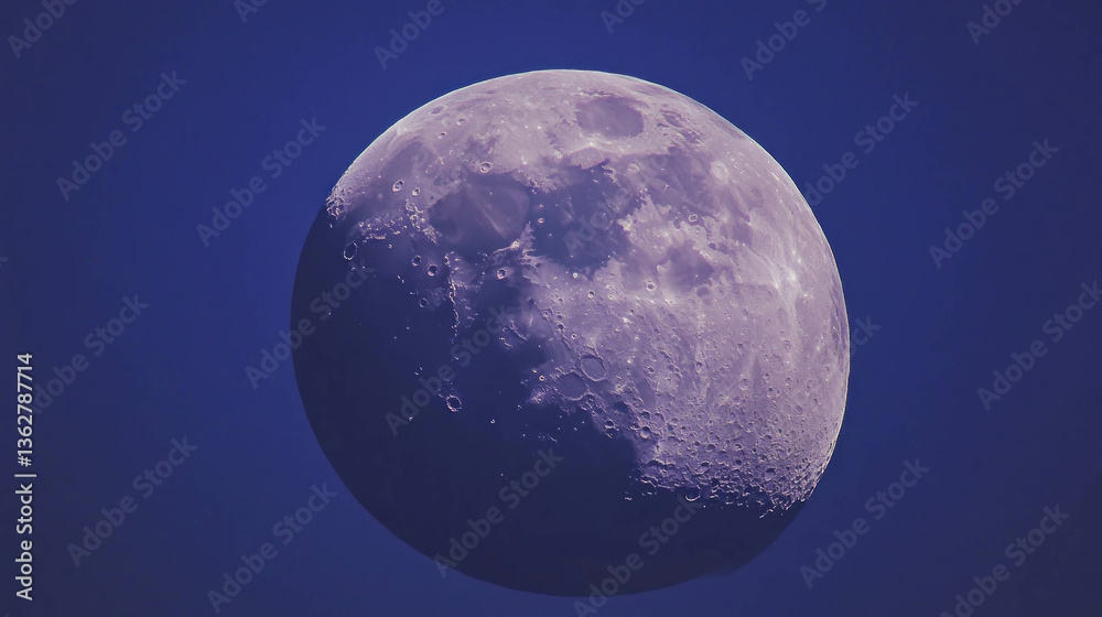 Aufkleber indigo moon texture with chaotic raw style for atmospheric design
