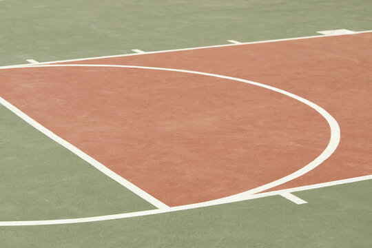 Empty outdoor basketball court