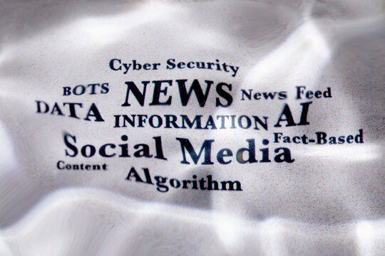 Internet buzzwords on distorted background