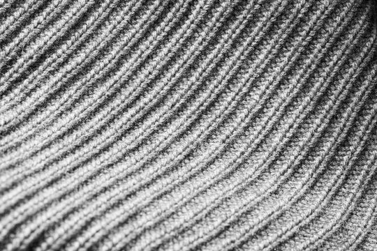 Close-up of grey woolen sweater