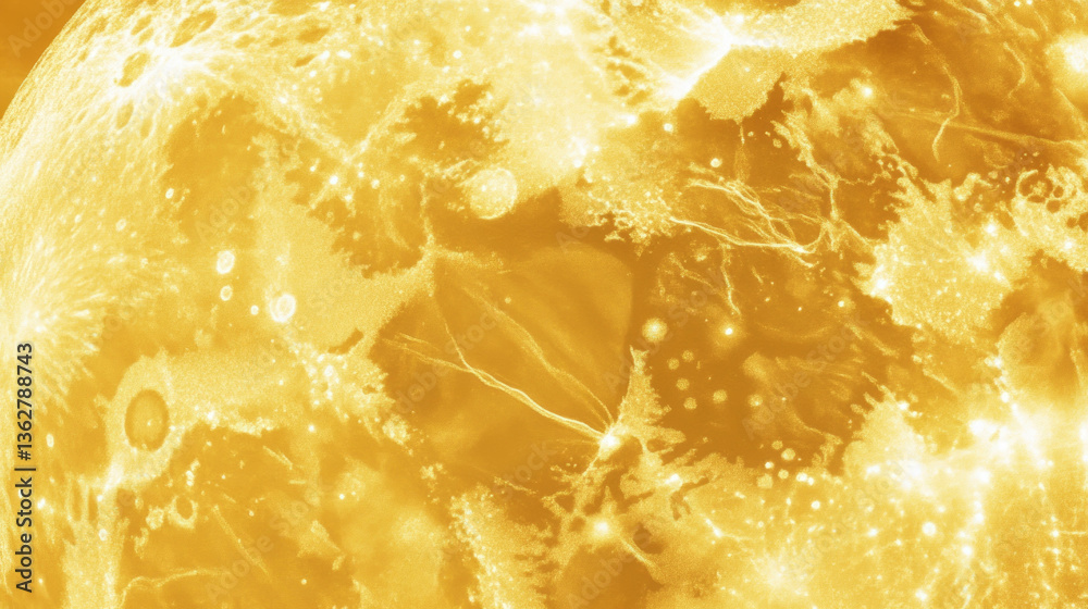 Poster abstract lunar saffron texture with chaotic patterns in 16:9 aspect ratio