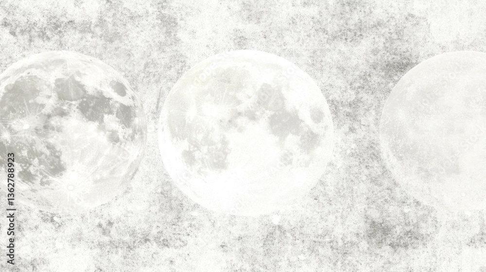 Poster mystical moon phases with textured background for artistic design