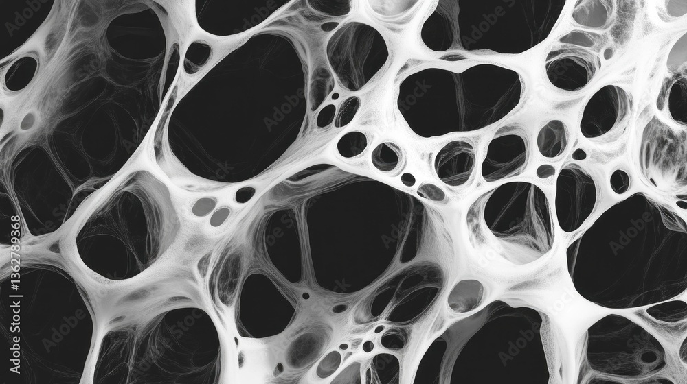 Poster abstract black and white chaotic texture overlay with organic patterns
