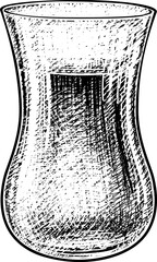 Turkish Tea Cup.Hand drawn sketches.