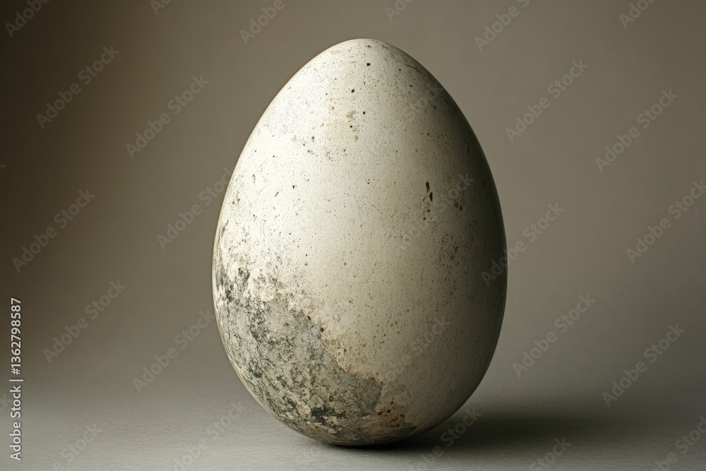 Poster Unique textured egg displayed against a neutral backdrop highlighting its natural imperfections