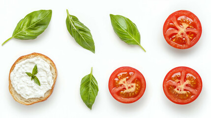Fresh culinary delight with cottage cheese and tomato for creative cuisine