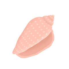 Fototapeta premium Hand drawn textured seashell in pastel colors. Design element for print, sticker, greeting card and invitation.