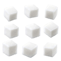 Nine sugar cubes a sweet arrangement on black