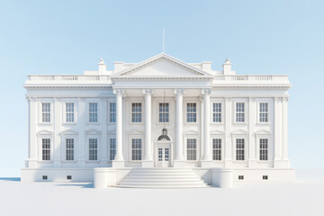 Obraz premium Majestic White House Architectural Facade Neoclassical Style Building Exterior