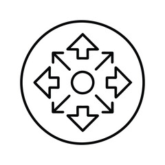 Circular Diagram of Multi directional Arrows