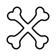 Simple Black Outline Crossbones Graphic