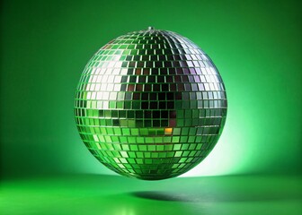 4K Disco Ball Loop Green Screen: Minimalist Rotating Mirror Ball Animation
