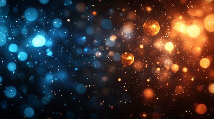 Fototapeta premium Abstract cosmic dust cloud with sparkling particles and bokeh effects