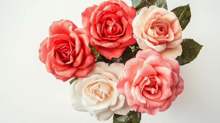 Realistic garden roses artwork on canvas