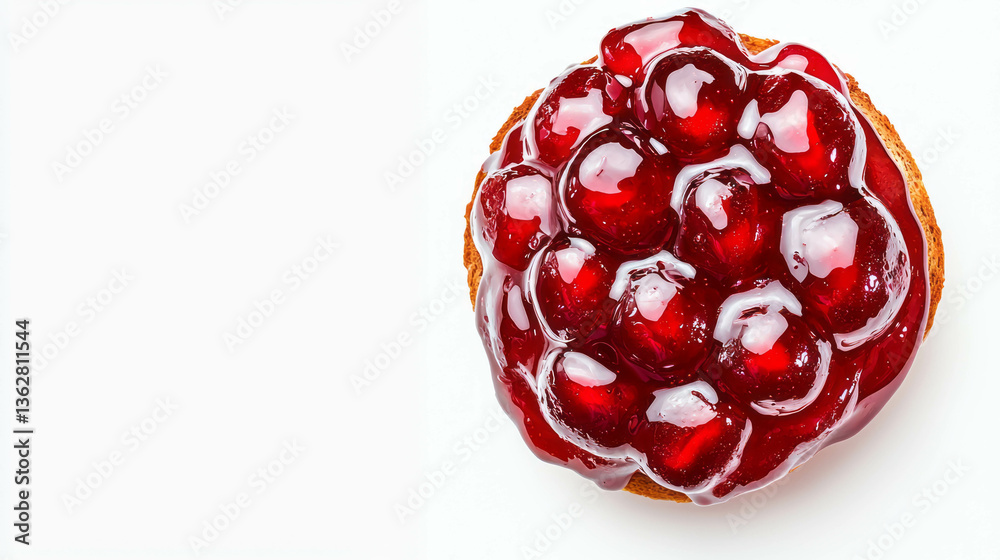 Poster grape jelly on toast close-up for breakfast design ideas