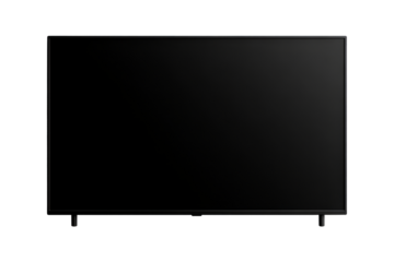 Sleek black TV with transparent background