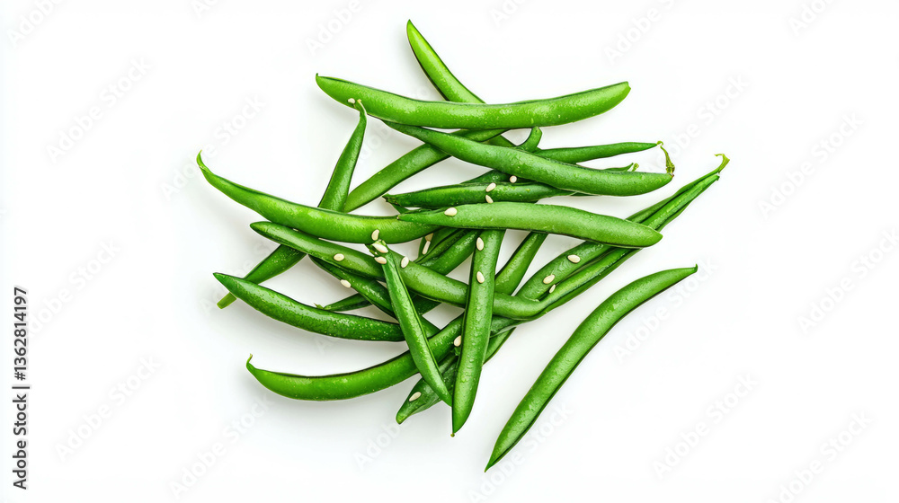 Aufkleber fresh green sword bean salad concept for culinary presentation and healthy diet