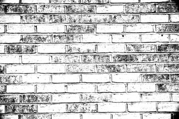 Black and white brick texture worn grunge background