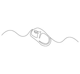 Mouse outline drawing illustration. Continuous line draw mouse for laptop, pc vector.