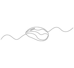 Mouse outline drawing illustration. Continuous line draw mouse for laptop, pc vector.