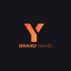 Modern Y Letter Brand Logo in Orange and Black