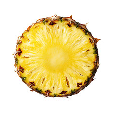 Fresh pineapple slice, vibrant yellow flesh
