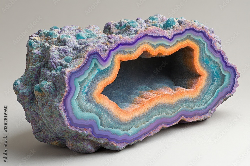 Aufkleber Colorful rock formation showcasing vibrant layers and unique structure in a studio setting