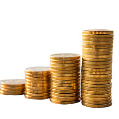 stacks of gold coins isolated image