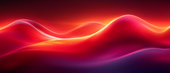 Fototapeta premium Red and orange glowing abstract waves