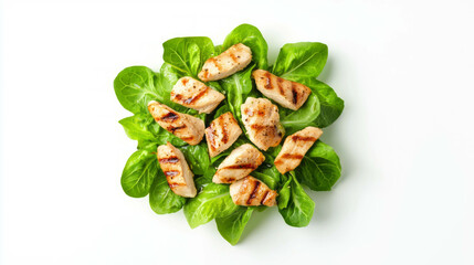 Grilled chicken and lamb's lettuce salad for fresh and healthy dining