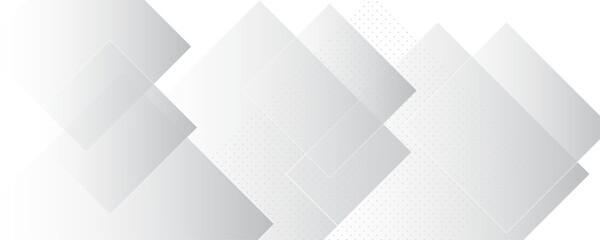 Modern and minimal concept white and gray abstract square pattern background. Elegant  geometric background with copy space template design for business, presentation, banner.
