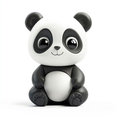 Naklejka premium Cute Panda Figurine Cut Out Isolated on png transparent background
