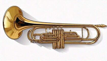 Obraz premium Isolated brass trumpet musical instrument