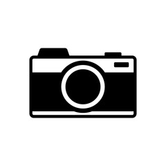 Vintage Camera icon design, Isolated Black camera sign, Symbol, Photography graphic elements and illustration for Decoration (Editable)