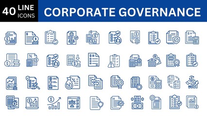 corporate Finance editable icon set. 