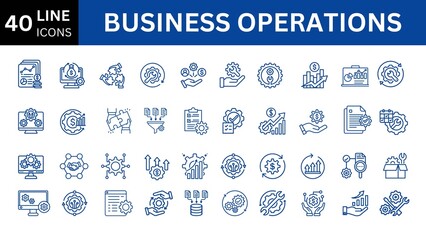 Business operations editable icon set. 