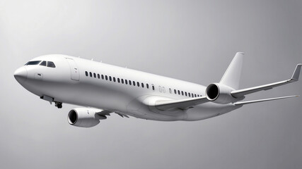 Fototapeta premium White Commercial Airplane in Flight