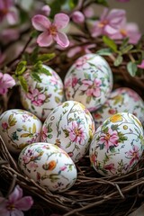 Fototapeta premium Easter Eggs in a Nest