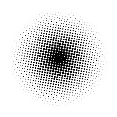 Halftone circle black dots backgrounds. Vector retro old comic dots halftone noise, arts. Spray points grain, grunge effect. Comic dotted circles, round pop art shape