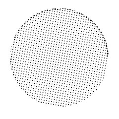 Halftone circle. Vector retro old comic dots halftone noise, arts. Spray points grain, grunge effect