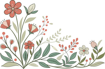 A colorful wildflower frame in watercolor style