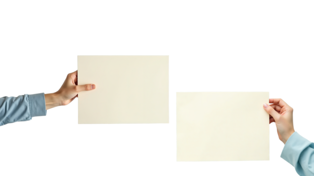 holding white paper (png)