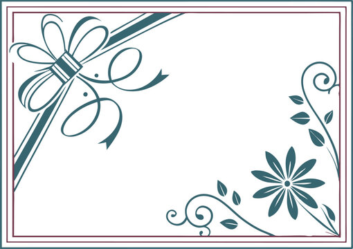 A floral themed certificate border with elegant linework