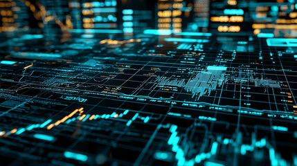 Obraz premium Abstract data display, digital interface